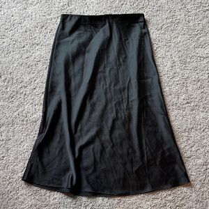 The Drop Silky Black Midi Skirt Small